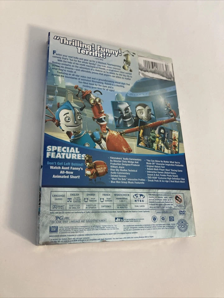 Robots DVD Widescreen Robin Williams 2005 Animated Movie (NEW/SEALED) Foto 2 de 4
