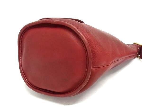バッグ Old Coach Vintage Duffle Sac Bucket 9953 Vintage Old COACH Duffle Bucket Shoulder Bag 9953 Red Leather #3