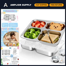 Divided Stainless Steel Plate Set for Kids Adults, Non-Toxic Portion Control,