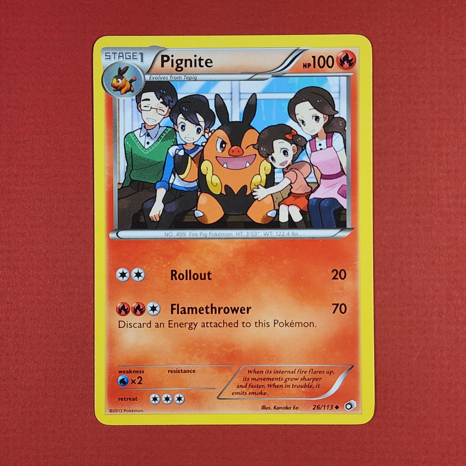 5-12-23 PWE . UNPLAYED pokemon . legendary treasures #26/113 . 2013 pignite (23)