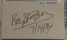 Ray Bradbury / The Illustrated Man Signed Card 1984 MEGA RARE