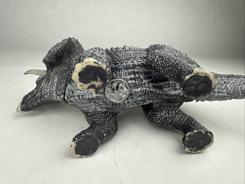 Mattel Dinosaur Triceratops Gray Pretend Toy Jurassic Park Neck Tail Move World - Picture 4 of 4