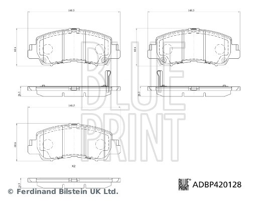 2x ✅Fits BLUE PRINT ADBP420128 Brake Pad Set, disc brake ADBP420128  ⭐UK Seller⭐