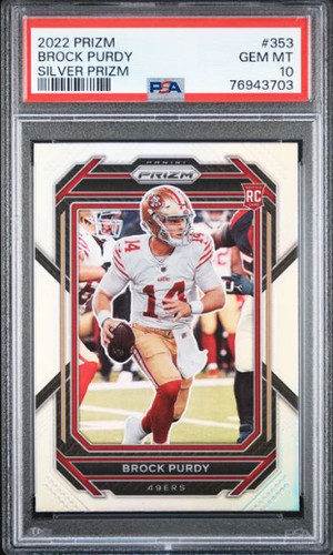 Brock Purdy 2022 Panini Prizm Silver Rookie Card RC 353 Gem Mint PSA 10 SF 49ers