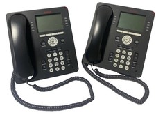 Lot Of 2 VoIP 8-Line IP Business Phones Avaya 9608 Telephones with Stands
