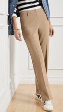 NWT Talbots Women s Size 8 Tan Polyester Blend Straight Leg Southampton Pant