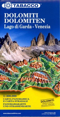 Dolomiti / Dolomiten Road Panoramic Map 1 : 200 000 | (Land-)Karte | Deutsch
