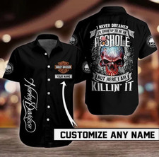 Personalized Harley Motor Racing Davidson Casual Button Down Shirt Unisex Adults