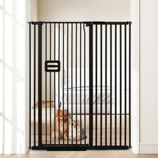 55'' Extra Tall, 42.9"-46.9" Wide Cat Gate, Auto Close, Pressure Mounted, No Dri