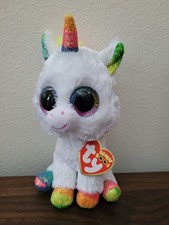 Ty Beanie Boos Pixy Unicorn Rainbow 6-inch Plush Stuffed Animal Glitter Eyes NWT