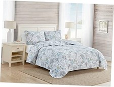 - Quilt Set, Reversible Cotton Bedding with Matching Sham, Pre-Washed for Twin