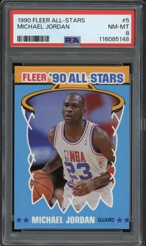 1990 Fleer All-Stars Michael Jordan #5 PSA 8 NM-MT HOF Chicago Bulls