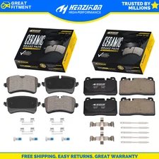 Front and Rear Ceramic Brake Pads w/Hardware for 2013-2017 Audi Q5