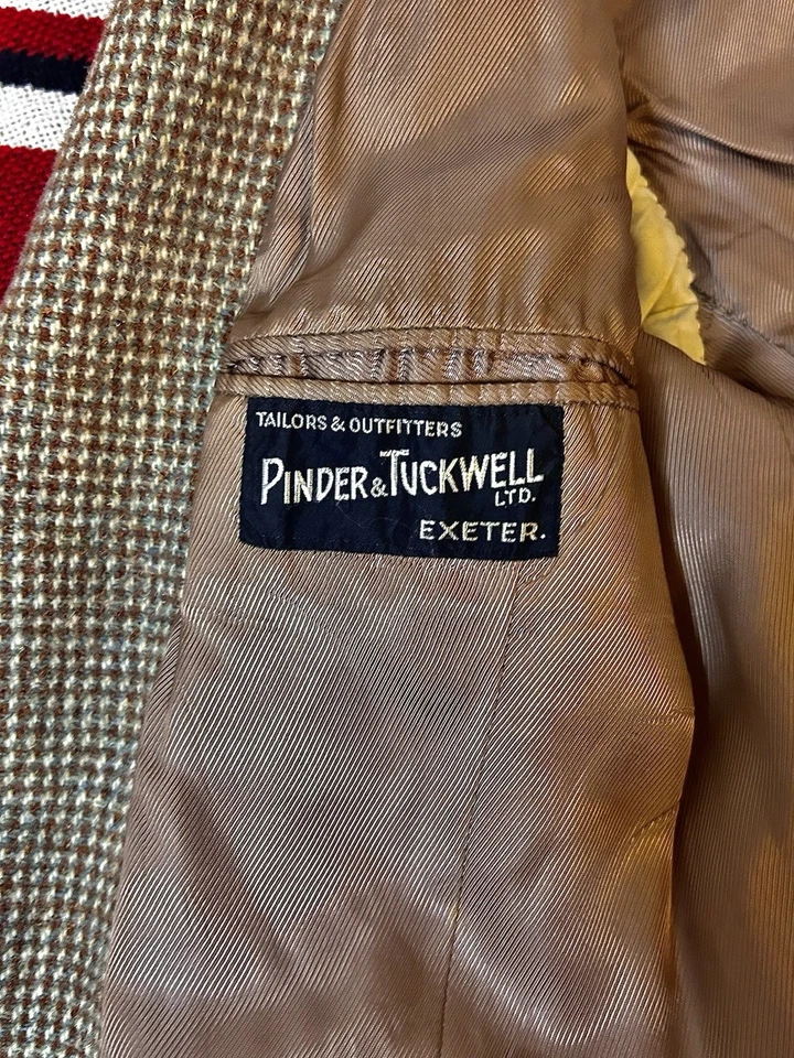 Antique/Vintage 1940s Harris Tweed Men's Three Button Sport Blazer Jacket Size L - Image 4 of 4