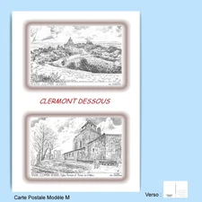 CP M 47061-092 POSTCARD 2 DRAWINGS 47 CLERMONT DESSOUS