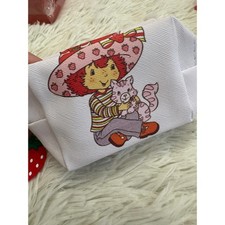 Strawberry Shortcake coin pouch strawberry print and zipper charm keychain
