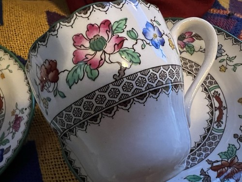 Copeland Spode 3 Small Cups & Saucers Chinese Rose No 629599 Vintage - Picture 7 of 18