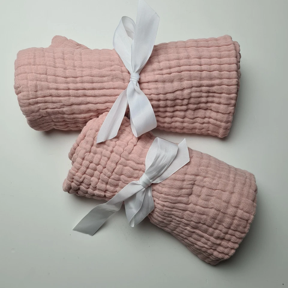 BULK Baby Blankets X 3. 100% Cotton Double Muslin Baby Throw, Pram, Cot Blanket - image 3 of 4