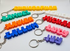 Personalised Name Keyring Custom 3D Printed Bag Tag Keychain School Party Gift