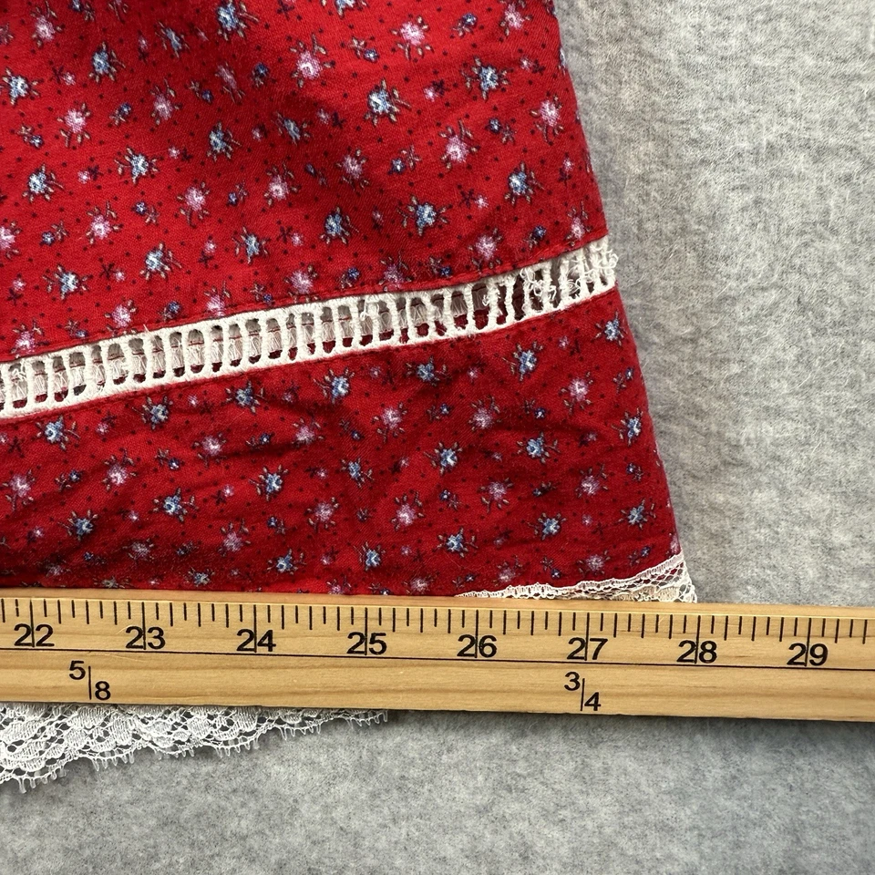 Винтажный 70-х Gunne Sax Prairie платье красный цветочный и белый размер 9 - Изображение 4 из 4