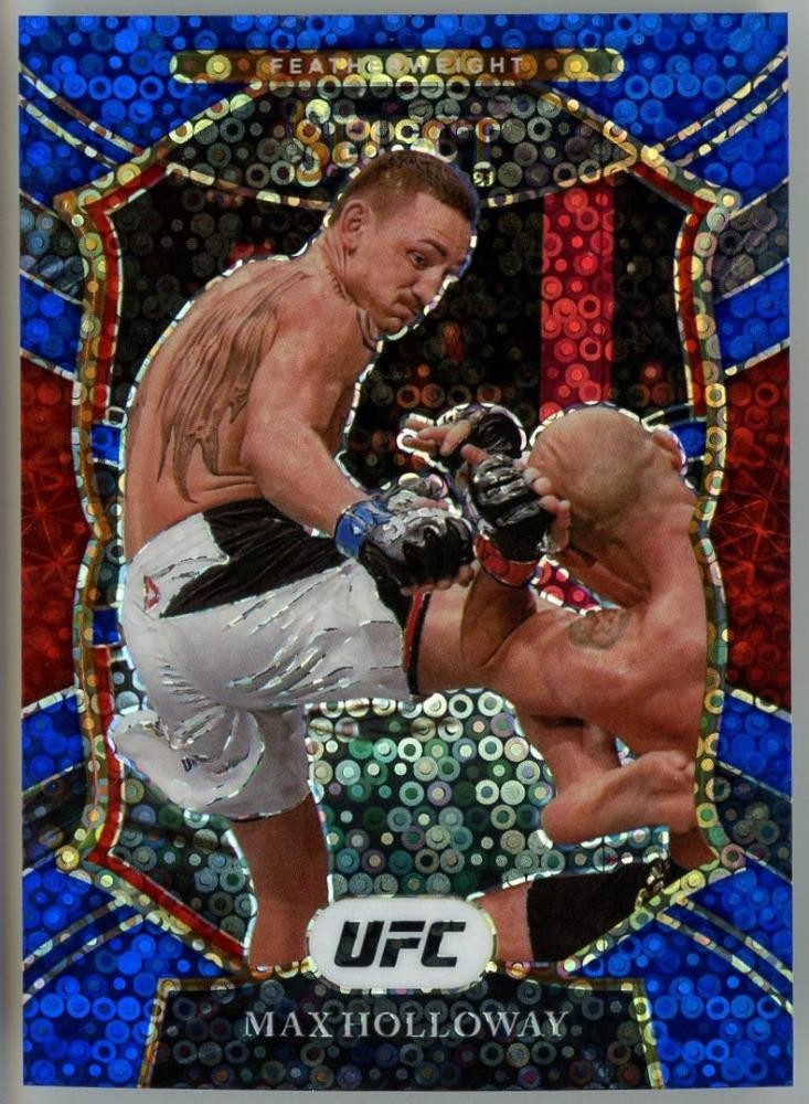 2021 Panini Select UFC Max Holloway Concourse Featherweight Blue Disco /99