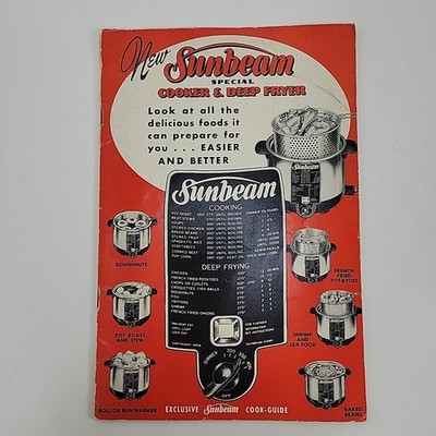 Sunbeam Special Cooker & Deep Fryer Cook-Guide Manual W/Recipes 1952