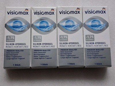 Neu 4x1 Stück DM VISIOMAX Silikon Hydrogel MONATS KONTAKTLINSE -1,75 MHD 07/2030