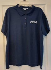 POLO FEMME COCA COLA BRODÉ AUTORITÉ PORTUAIRE PETIT BLEU MARINE NEUF !