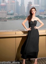 Red or Black Strapless Cocktail Evening Maxi Formal Long Gown Hot Dress 7246