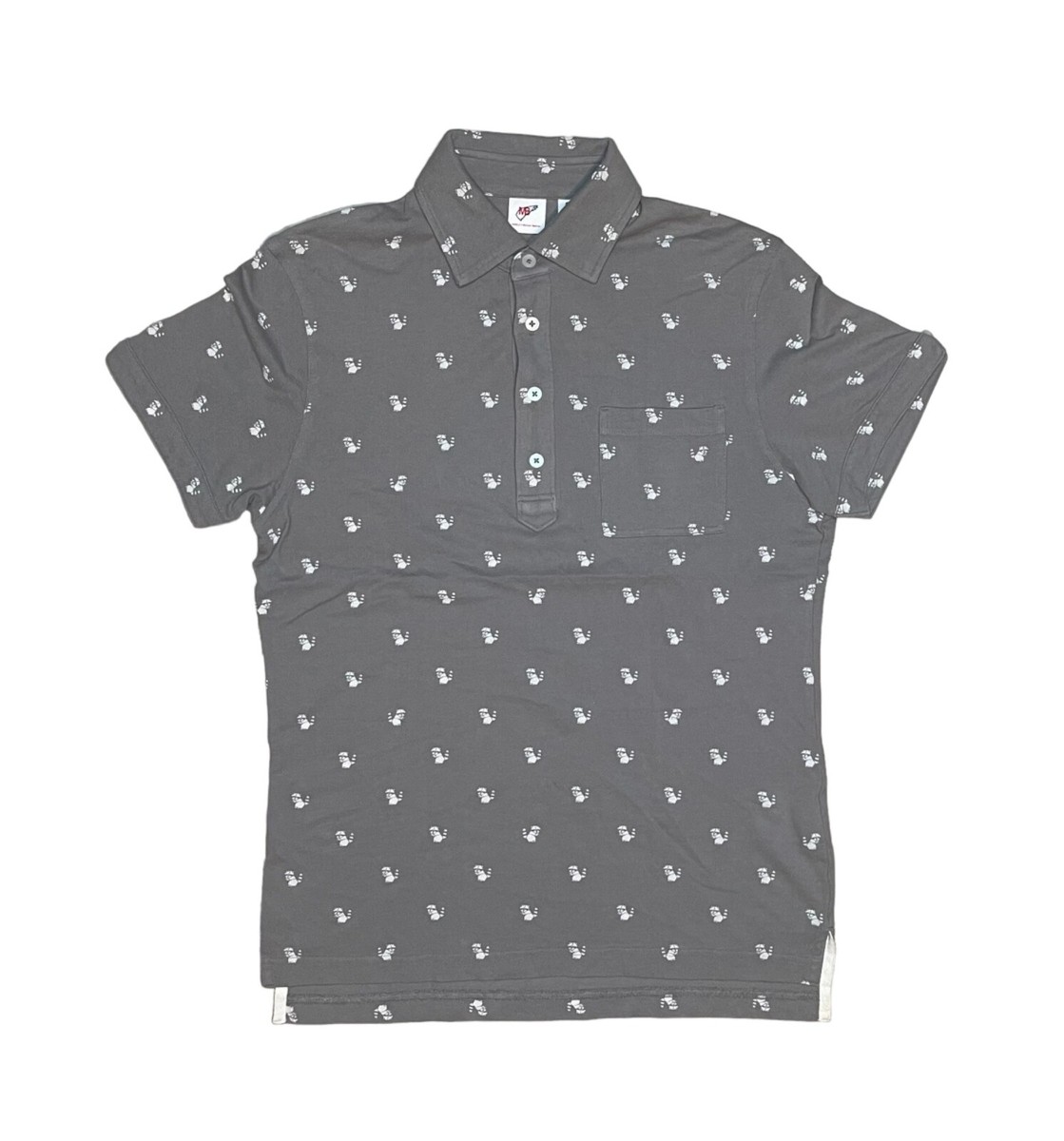 Uniqlo x Michael Bastian Men's Small Gray Polo Shirt With Raccoon