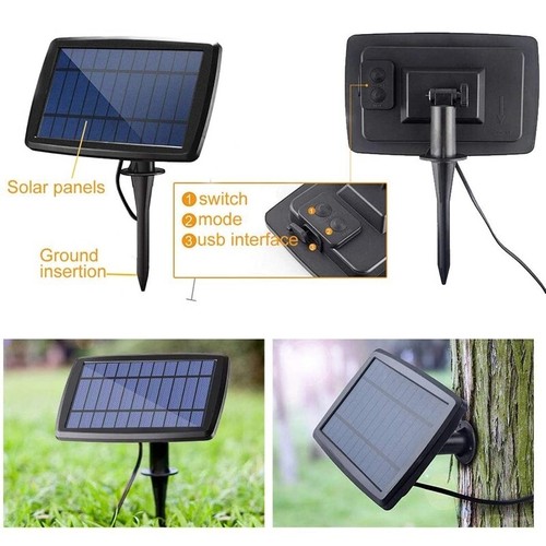 Cadena de luces solares para exteriores de 45 pies 4 modos G40 bombilla LED para balcón jardín - Imagen 4 de 11