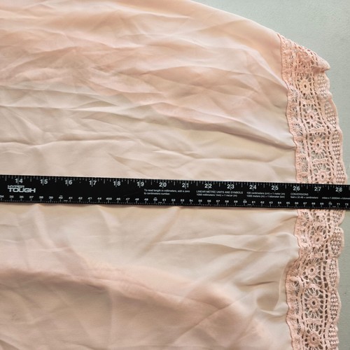 Cardigan leggero donna S rosa aperto bordo pizzo manica lunga trasparente - Foto 7 di 16