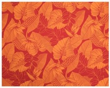 Red  Orange Hawaiian Poly Cotton Lightweight Fabric Sold By the Yard 45" Width
