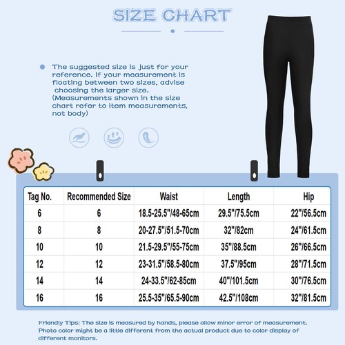 Kid Girl Compression Pants Stretchy Yoga Tights Running Sports Workout Dance - Picture 29 of 88