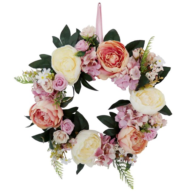 Artificial Flowers Garland Front Door Hanger Flower Wreath Home Wall