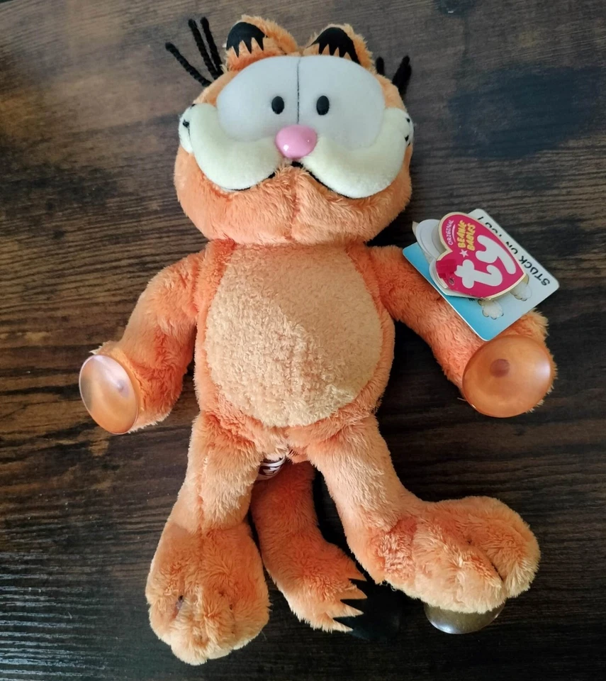 GARFIELD "STUCK ON YOU" TY GORRO BEBÉ PELUCHE - Ventosas/Etiquetas/9 pulgadas Foto 3 de 4
