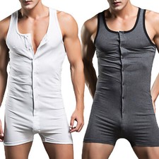Mens Athletic Tank Tops Bodysuit Jumpsuit Slim Active Wrestling Singlet Leotard