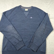 Champion Large Blue Jersey Sweatshirt Casual Cotton Smart Casual Unisex Logo