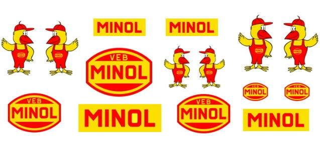 SDK MINOL VEB Pirol DDR Modellbau-Aufkleber Decals Sticker W50 L60 LKW Trabant 1:18