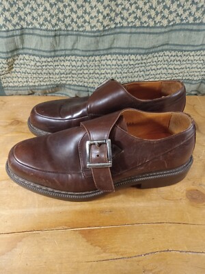 Johnston & Murphy Passport Italian made Size 8/41 Buckle Brown Leather  sb7