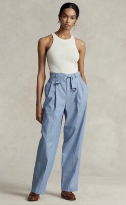 パンツ POLO RALPH LAUREN Women Straight Pants 211935585 013 BLUE SA ブルー（青）系 POLO RALPH LAUREN(ポロラルフローレン) パンツ