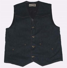 VTG Levi's Dark Blue Denim Western Panatela Vest Pointed Front 2-Pkt Mns M-L NEW