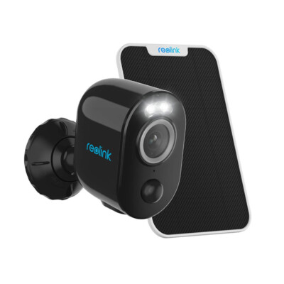 Reolink Argus 3 Pro Schwarz mit Solarpanel 5MP Überwachungskamera Aussen Akku
