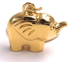 Elephant Golden Made of Metal Keychain Pendant Lucky Charm