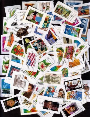 Collection de 100 timbres commémoratifs des États-Unis sur papier histoire, personnes célèbres - Photo 1/1