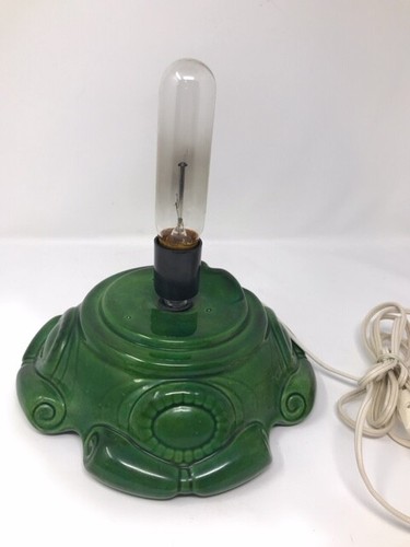 VINTAGE ATLANTIC MOLD LIGHTED FLOCKED CERAMIC CHRISTMAS TREE RED STAR 21.5 " - Picture 9 of 11