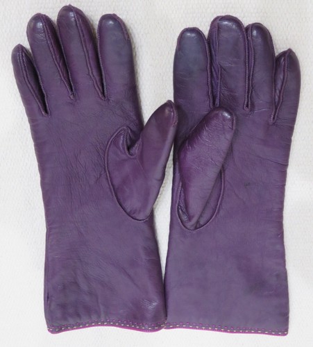 Gloves "Coach" Women's Burgundy Super Soft Leather w/Cashmere Lining Size 7 - Picture 2 of 3