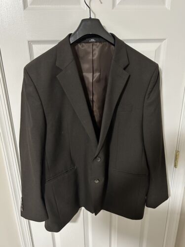J.M. Haggar Classic Fit Brown Suit Coat Blazer Jacket 48R - Afbeelding 1 van 5
