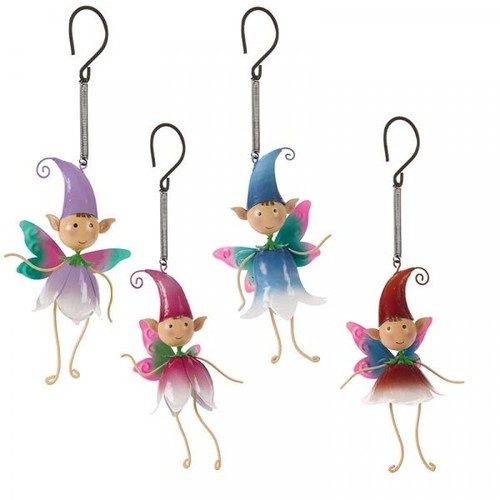 Fairy Garden Ornament Pixie Figures Metal Hanging Outdoor Decoration Elves - Picture 10 of 24
