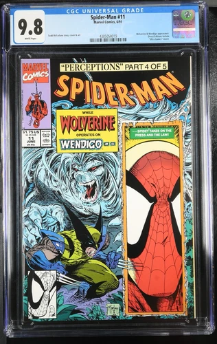 🔥 SPIDER-MAN #11 CGC 9.8 NM/M 1991 MCFARLANE ART AMAZING WOLVERINE MARVEL MCU🔥